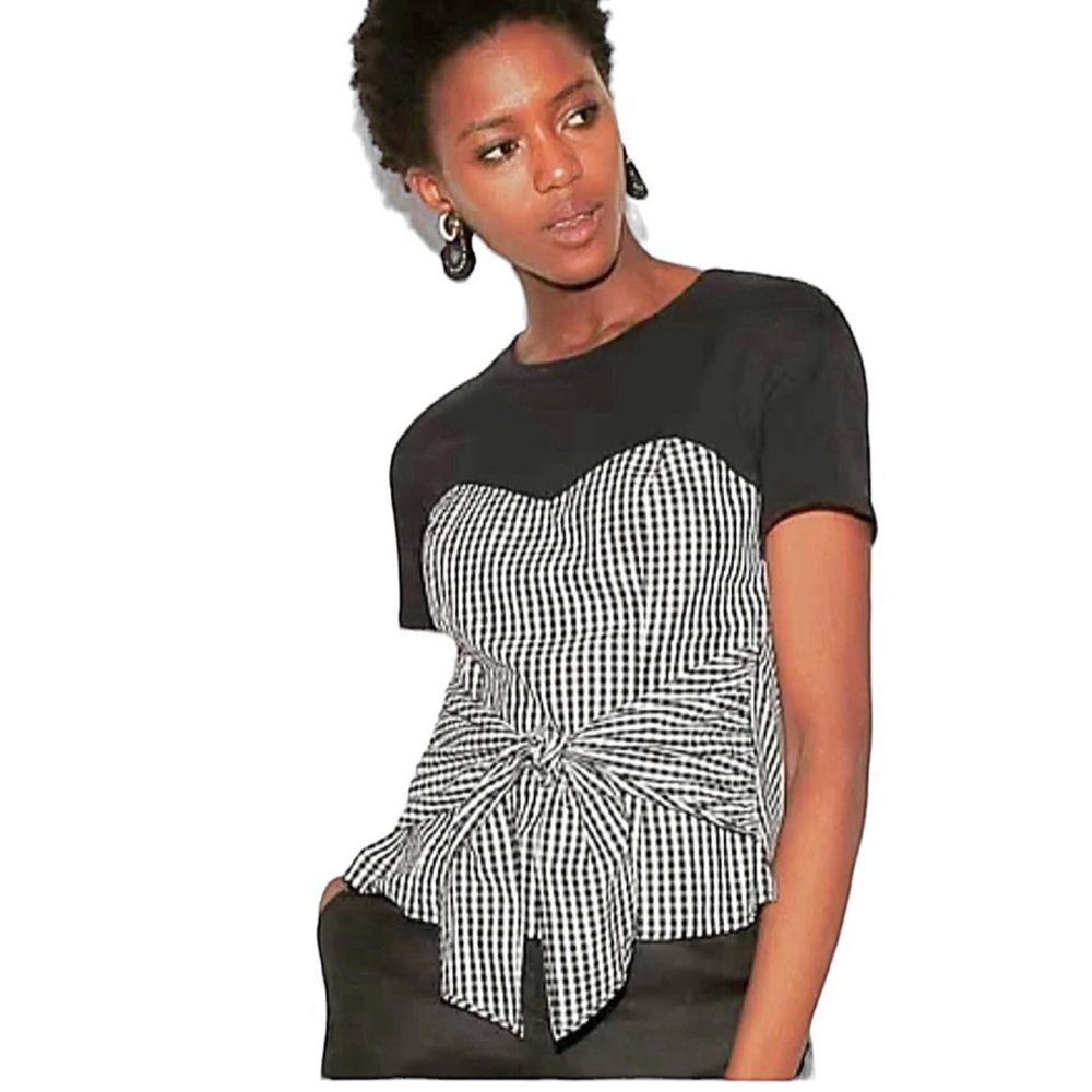 Flash Sale Express Blouse One Eleven Gingham Two-In-One Corset Top Size M